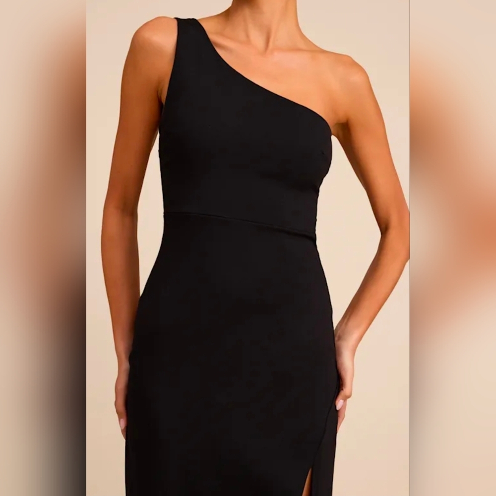 Lulus XS Good Times Only Black One-Shoulder Maxi Dress, Size XS - Picture 3 of 11